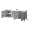 GLAMOUR Kommode 180x40x75,5 cm, schwarz matt + gold