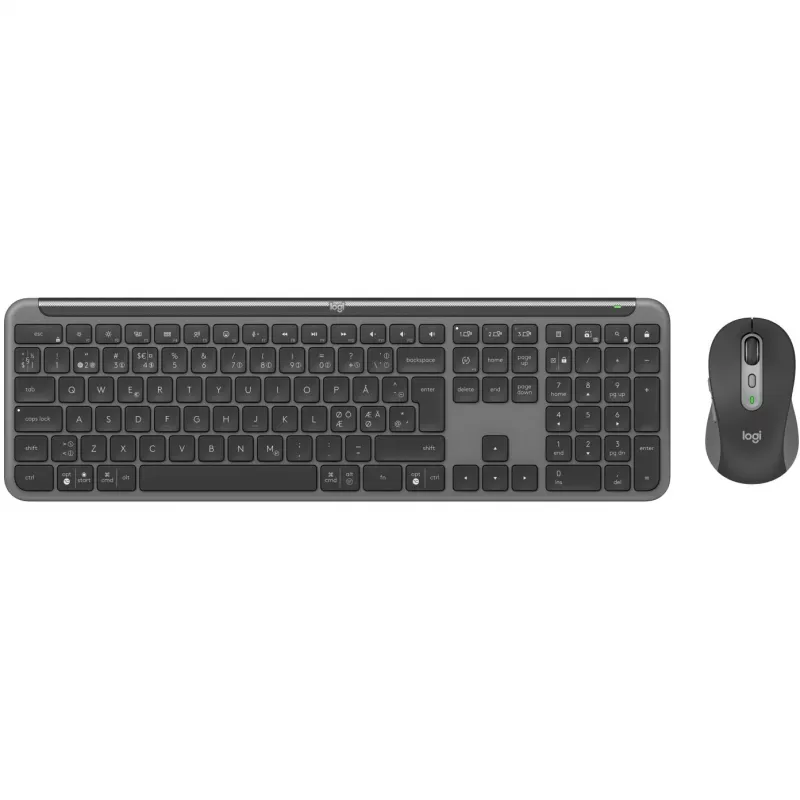 Logitech Signature schlank Combo MK950 - Tastatur-Maus-Set - Kabellos - Bluetooth 5,1 LE - QWERTY - Nordic - Graphit (920-012488)