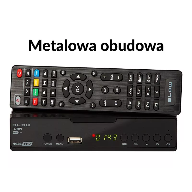 Digitaler TV-Tuner BLOW 4625FHD DVB-T2 H.265 terrestrischer Receiver, HDMI, USB, SCART, Ethernet, S/PDIF