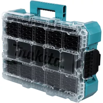 MAKTRAK Organizer tief M, Werkzeugkasten Blau/transparent, transparenter Deckel