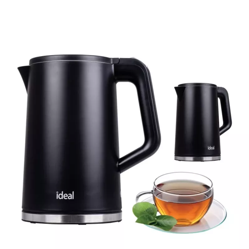 IDEAL Wasserkocher 1,7 l, Stahlgehäuse, Leistung 1500 W, schwarz