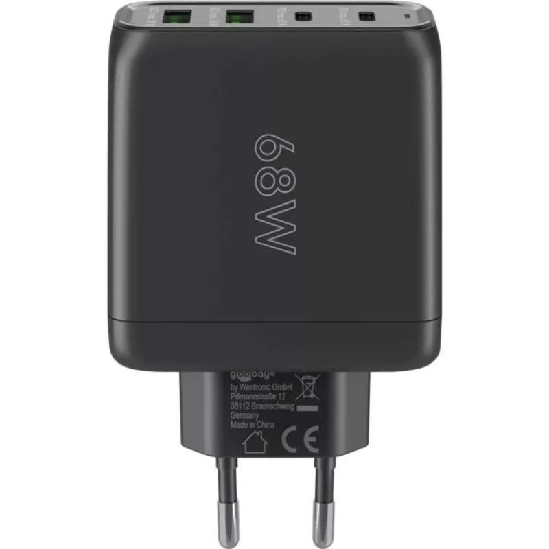 Goobay 64817 Ladegerät für Mobilgeräte Kopfhörer - Smartphone - Tablet Schwarz AC Schnellladen Innenbereich (64817)