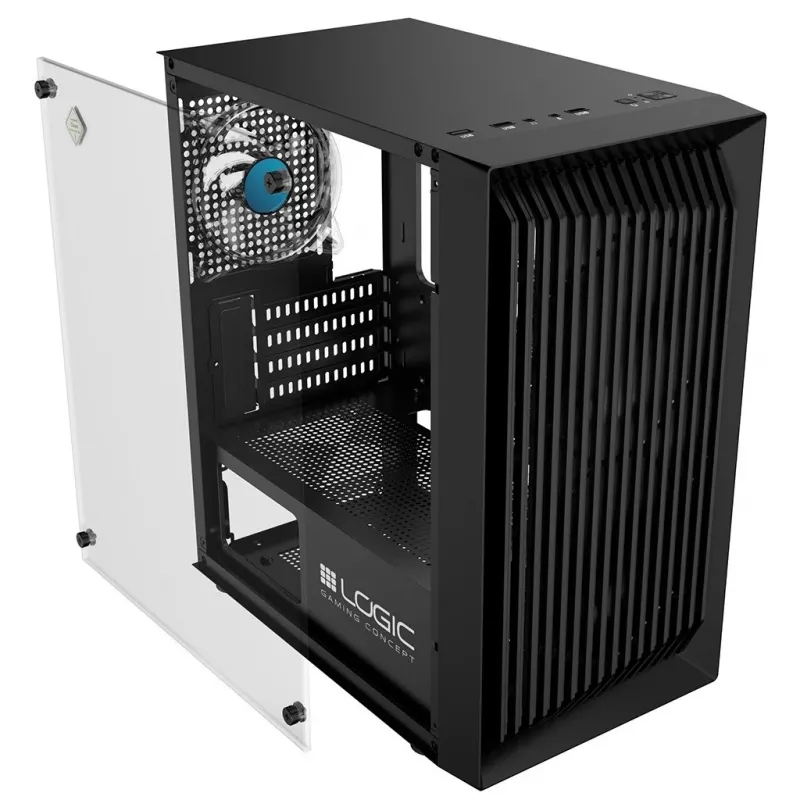 Logic Atos ARGB Mini USB 3.0 Micro-Tower-Gehäuse, Schwarz (AM-ATOS-10-0000000-0002)