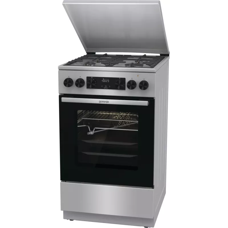 Gorenje GKS5C71XF freistehender Herd mit Backofen Silber