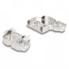 DELOCK D-Sub-Gehäuse 9‑polig abgewinkelt 90° Kabelzugentlastung, silberfarbener Kunststoff, 33×47×16 mm
