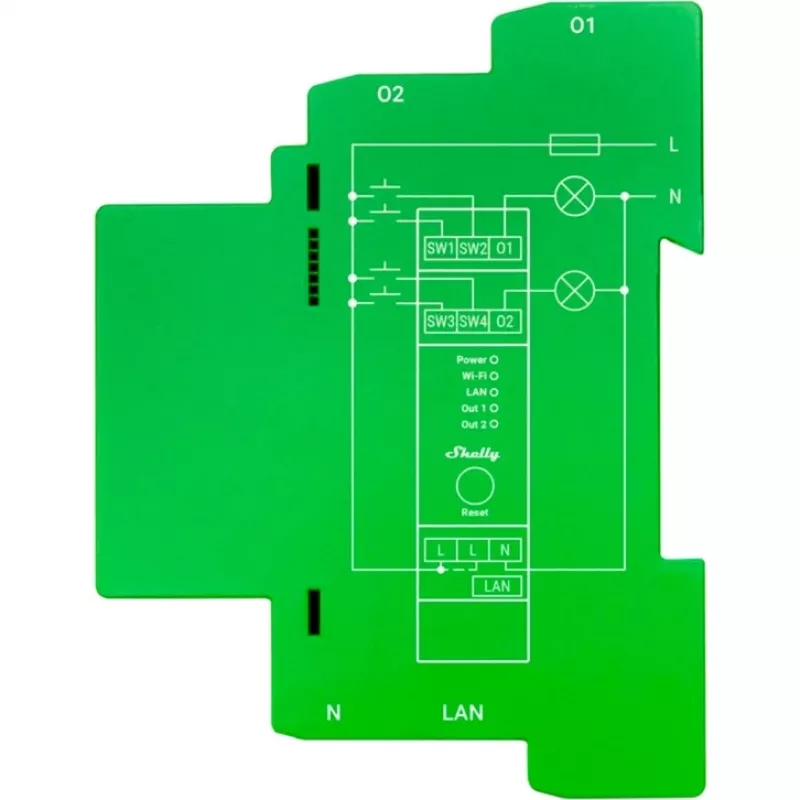 Shelly Pro Dimmer 2PM Unterputz Blau, Grün, Grau