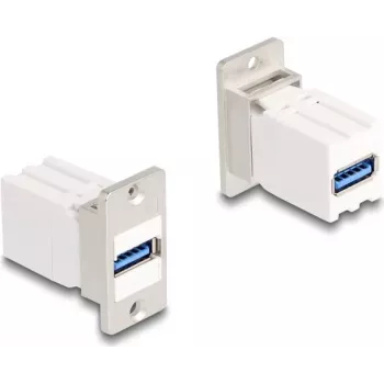 DeLOCK Panel Mount Keystone Module Kupplung USB 5 Gbps Typ-A-Buchse auf Typ-A-Buchse
