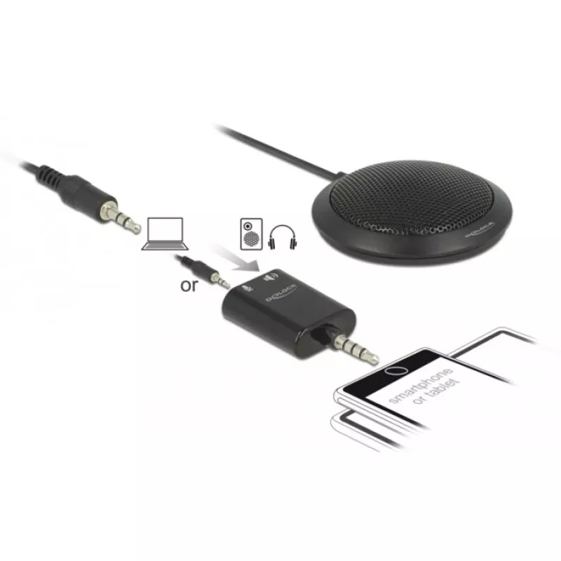Tischmikrofon DeLOCK 65873 Schwarz
