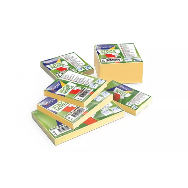 Stiky notes Forpus, 75x75mm, Gelb, Würfel (1x400) 0717-116