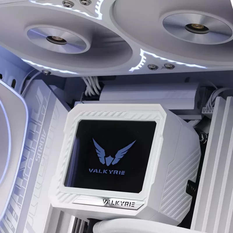 Flüssigkeits-CPU-Kühler Valkyrie VK-AIOV240W 240-mm-Radiator mit LCD