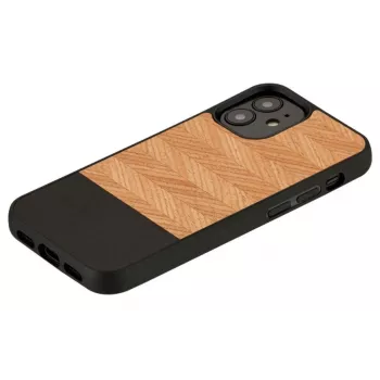 Schutzhülle Man and Wood für iPhone 12 mini Herringbone Nero Schwarz