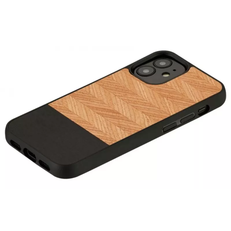 Schutzhülle Man and Wood für iPhone 12 mini Herringbone Nero Schwarz