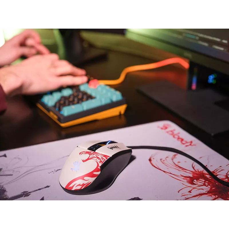 Kabelgebundene Gaming-Maus A4Tech Bloody L65 MAX RGB 16000 DPI Ergonomisch für Rechtshänder