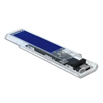 SSD-Gehäuse DeLOCK 42620 Externes Gehäuse für M.2 NVME PCIe SSD mit USB Typ-C-Buchse, transparent