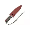 Feststehendes Messer Cinema Classic CC-H5 Rambo V — Überlebensmesser, Stahlklinge 230 mm, Gesamtlänge 385 mm, grüner Polymergriff, Lederscheide