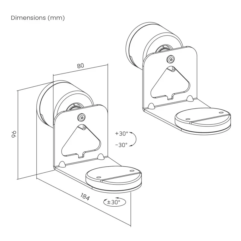 Wandhalterung MACLEAN MC-495 für 2x Sonos ERA Lautsprecher, verstellbarer Winkel, robust