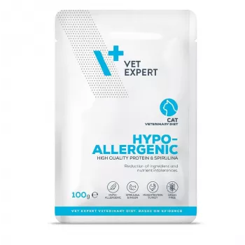 Nassfutter für Katzen VETEXPERT Hypoallergenic Truthahn 100 g Veterinärdiät für empfindliche ausgewachsene Katzen, getreidefrei, soja- und glutenfrei