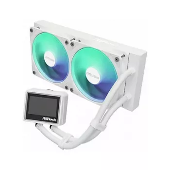 CPU-Kühler ASROCK Challenger White 240 Digital — 240 mm AIO-Flüssigkeitskühler, weiß