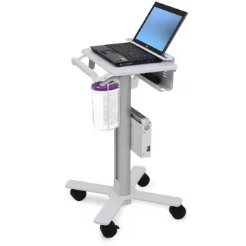 Ergotron StyleView Laptop-Wagen, SV10 – Wagen für Notebook – medizinisch – Metall – Weiß, Aluminium – Bildschirmgröße: bis 43,2 cm (bis 43,20 cm (17)) (SV10-1100-0)