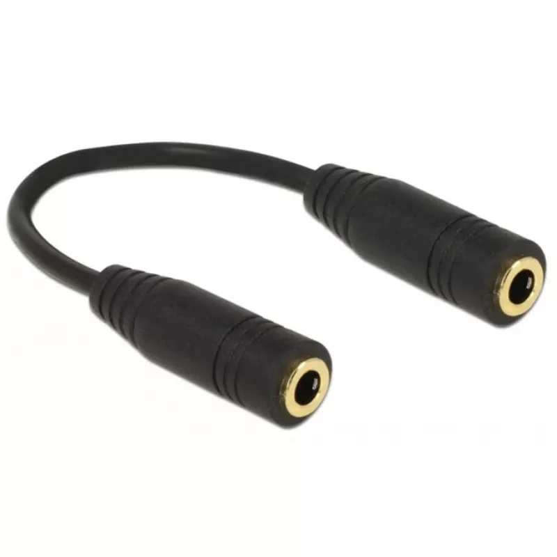 DeLOCK - Audio-Invertieradapter - 4-poliger Mini-Stecker (W) bis 4-poliger Mini-Stecker (W) - 13cm - Schwarz (65896)