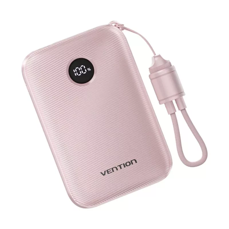Powerbank Vention FKAP0-C 10000 mAh, 2× USB-C + 1× USB-A, 22,5 W, Pink