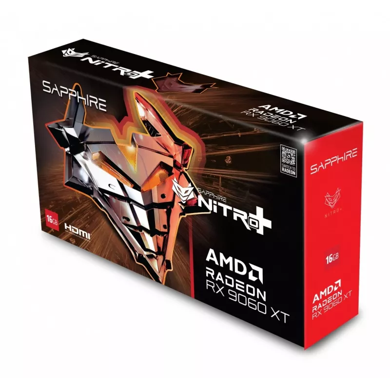 Grafikkarte Sapphire NITRO+ Radeon RX 9060 XT — 8 GB GDDR6, 128-Bit, PCIe x16 5.0