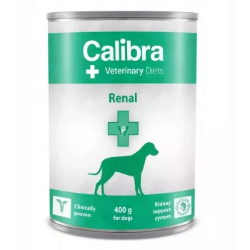 Nassfutter für Hunde Calibra Veterinary Diets Renal Chicken 400 g — Nierenunterstützung, Feuchtigkeit 78%, Protein 5,5%, Fett 8%