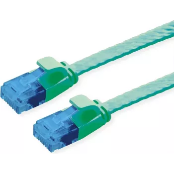 VALUE Patchkabel Cat.6A (Klasse EA) UTP, extra-flach, Grün, 3 m (21.99.2043)