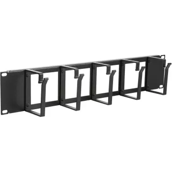 Kabelmanagement-Panel LOGON RAO115BL Schwarz Aluminium 19 Zoll