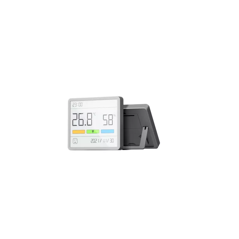 Kombinierter Hygrometer, Thermometer und Uhr MOVA MTHM01 – digitale Inneneinheit zur Messung der relativen Luftfeuchtigkeit und Temperatur, kompakt für Schreibtisch, Regal oder Wand