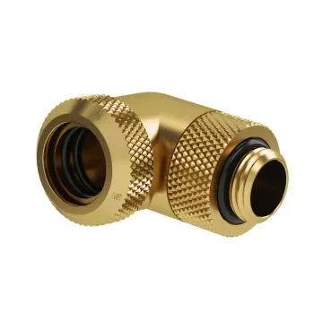 Barrow Multi-Link-Adapter 90° G1/4 Zoll Außengewinde auf 14 mm Hartrohr, drehbar, Gold (TWT90KND-K14 go)