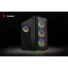 PC-Gehäuse SAVIO Noctis Flow RGB — Cube, ATX/Mini-ITX, 3x 120 mm Frontlüfter, Seitenfenster aus gehärtetem Glas, max. GPU 35 cm