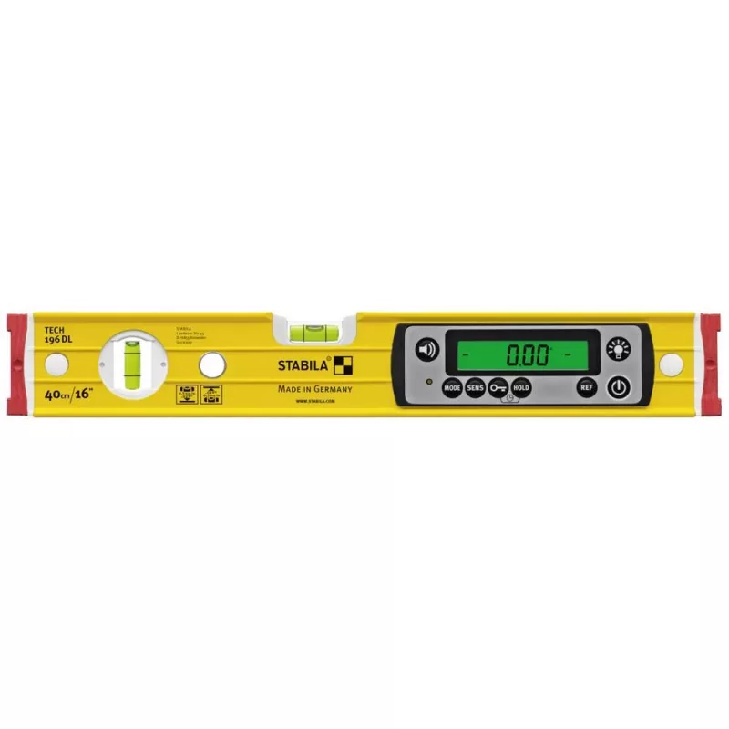 Wasserwaage STABILA TECH 196 DL 19830, digital 40 cm, Genauigkeit 0,5 mm/m, rutschfest, mit Tasche