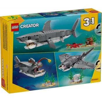 LEGO CREATOR 3 IN 1 31381 Furchterregender Hai mit einer Schatztruhe