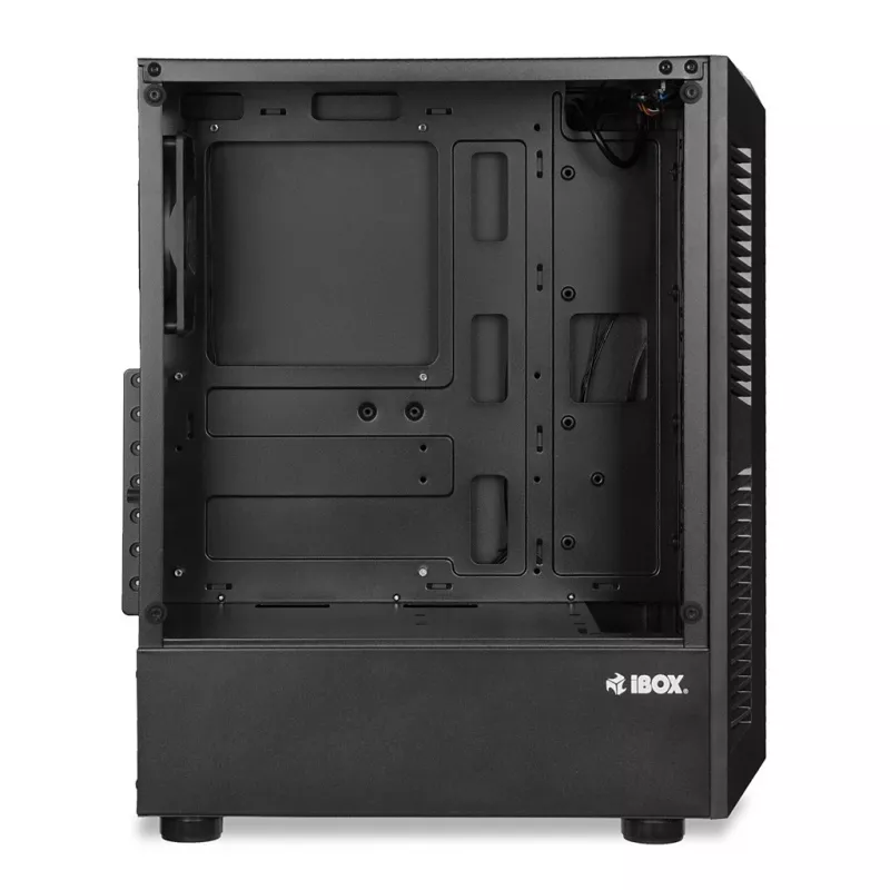 PC-Gehäuse IBOX LUPUS 27 Midi Tower ATX, gehärtetes Glas, RGB, 455×200×380 mm, unterstützt ATX, GPU bis zu 32 cm