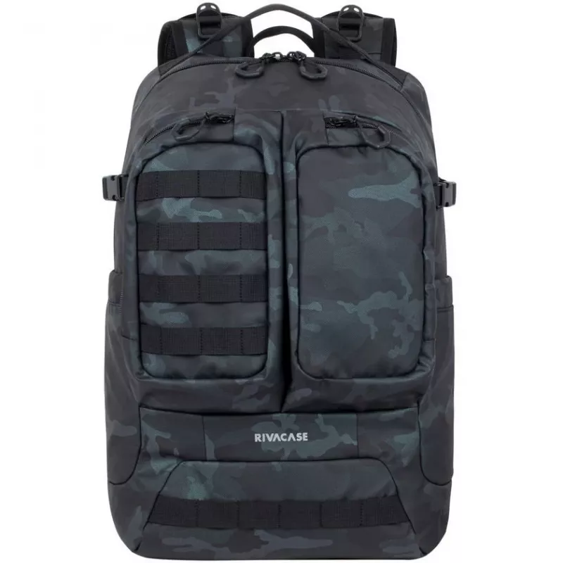 Rivacase Sherwood Rucksack Rucksack Camouflage, Navy Polyester, Polyurethan