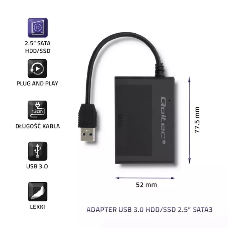 Festplattenadapter Qoltec USB 3.0 HDD/SSD