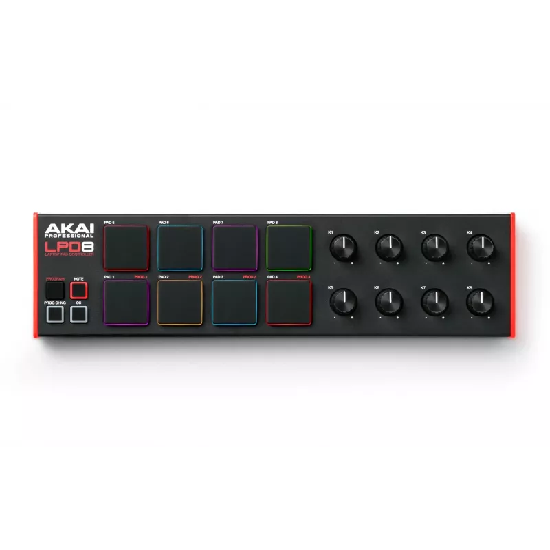 Akai LPD8 MKII MIDI-Tastatur 8 Tasten USB Schwarz, Rot