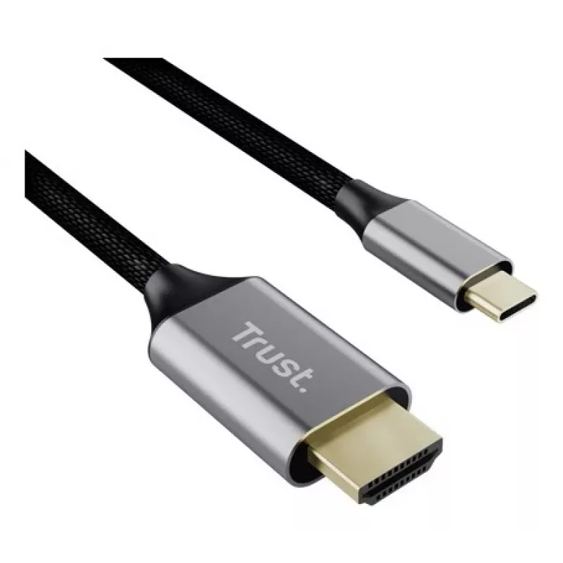 USB-C auf HDMI Kabel TRUST CALYX 25630, 4K (3840x2160), 2 m, schwarz, Stecker-Stecker