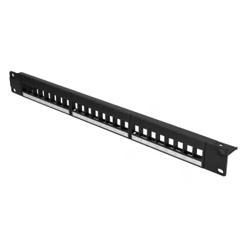 Patchpanel Extralink 24-Port U/UTP (UTP) modular, 1U, schwarz, 482,6 mm Breite