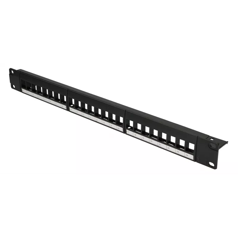 Patchpanel Extralink 24-Port U/UTP (UTP) modular, 1U, schwarz, 482,6 mm Breite