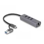 DeLOCK 64282 Laptop-Dockingstation & Portreplikator Kabelgebunden USB 3.2 Gen 1 (3.1 Gen 1) Type-C Grau (64282)