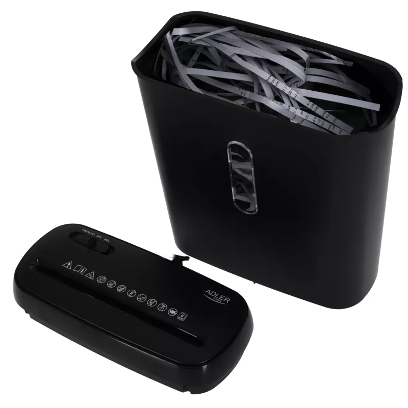 Aktenvernichter | AD 1039 | Schwarz | 8 L | 70 dB | Streifenschnitt