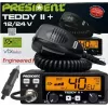CB-Funkgerät President Teddy II+ — 40 Kanäle, 4 W Sendeleistung, 12/24 V, Störfilter, 125×125×45 mm