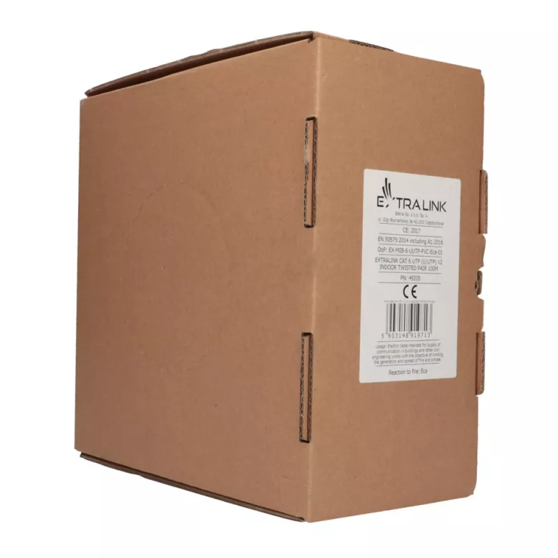 Netzwerkkabel Extralink Twisted pair CAT6 UTP (U/UTP) V2 Indoor 100M Grau