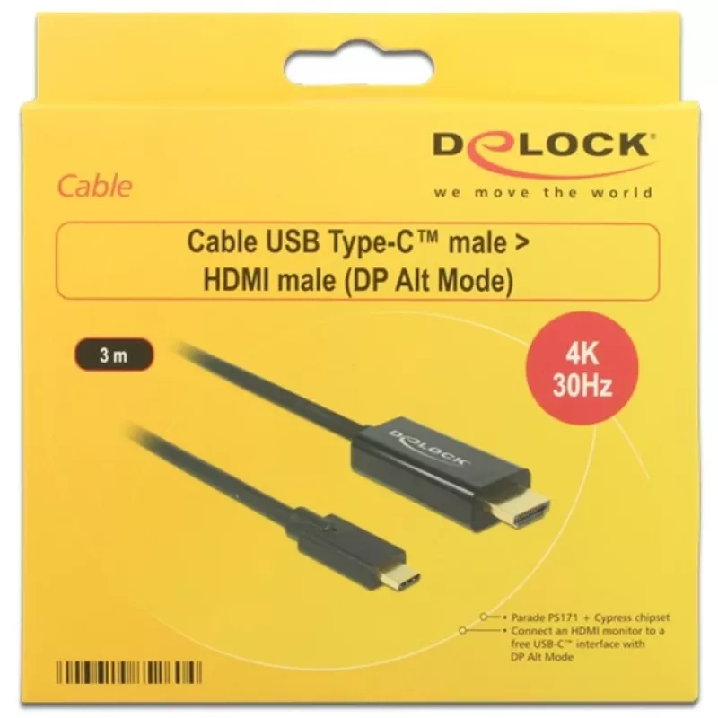 Videokabel-Adapter DeLOCK 85260 USB Type-C HDMI 3 m Schwarz