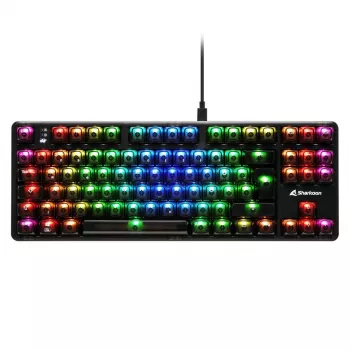 Mechanische Gaming-Tastatur Sharkoon Crystal Shark Schwarz DE mit RGB-Beleuchtung