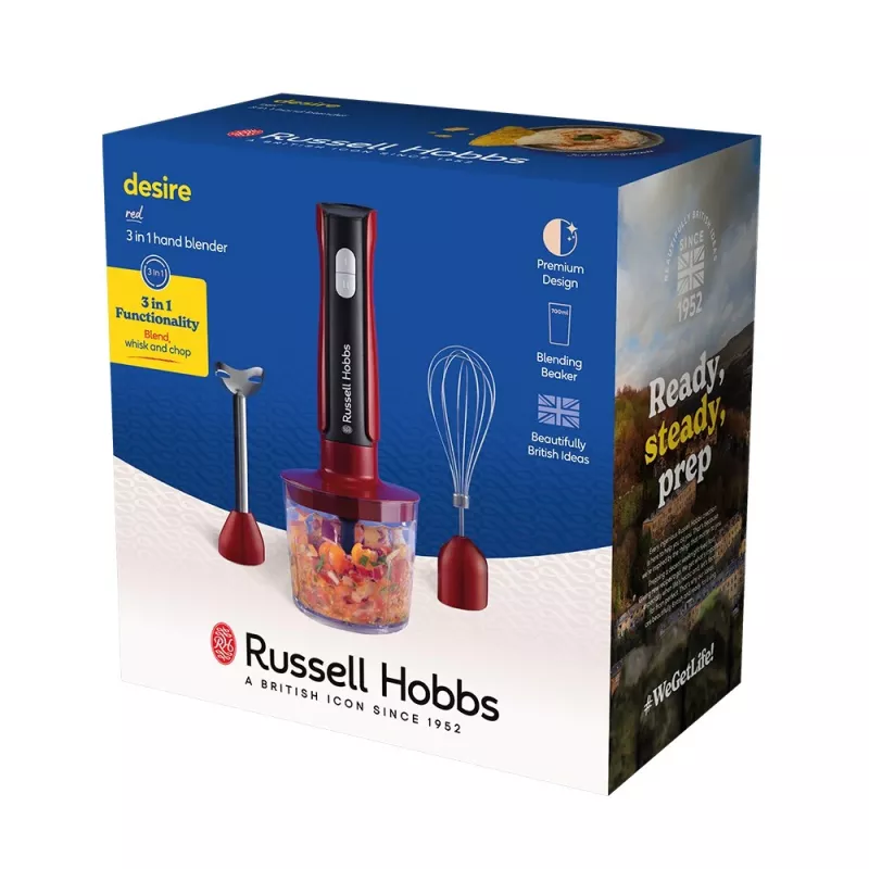 Russell Hobbs 27140-56 Mixer 1 L Tragbarer Mixer 500 W Schwarz, Rot, Transparent