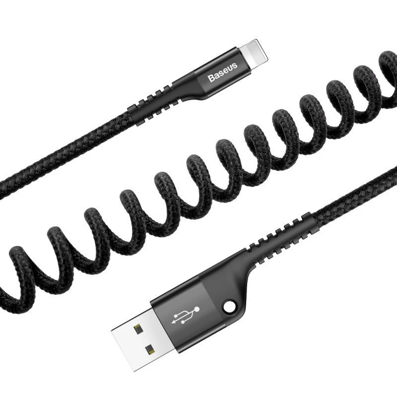 Baseus Spiralkabel Lightning 1m 2A (schwarz)