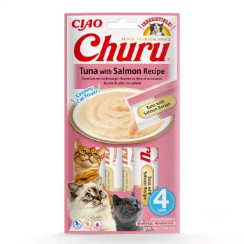 INABA Churu Thunfisch mit Lachs - Katzensnacks - 4x14 g